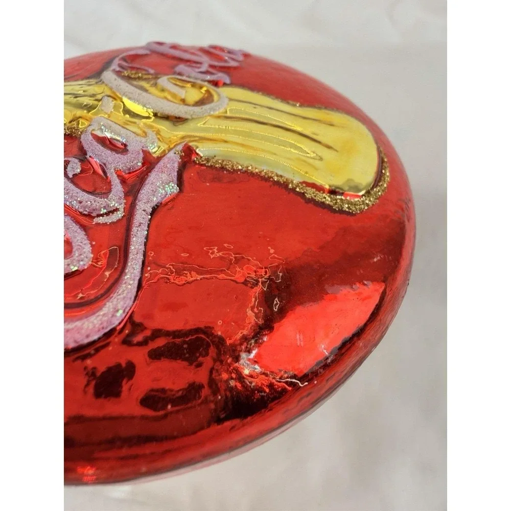 Polonaise Coca Cola Coke Bottle Blown Glass Christmas‎ Ornament Kurt Adler Red